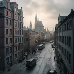 cars parked on the road in front of buildings