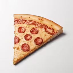 a single slice of pizza with pepperoni and cheese