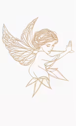a drawing of an angel on a white background