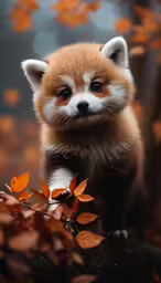 a red fox stares at the camera from above