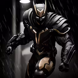 the batman movie character in armor