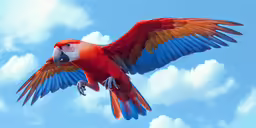 a large bird flying through the air with its wings spread
