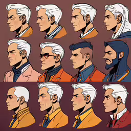 a character sheet for the characters in the game the fifth squadron,a bunch of avatar in different poses