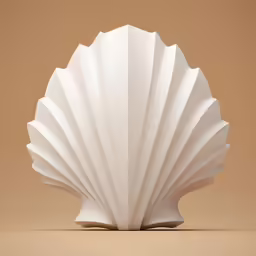 an art deco shell made out of white clay