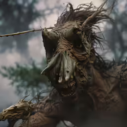 the zombie man has two hands and a blade