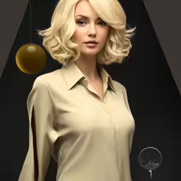 a blonde haired woman with a blond haircut is in a photo