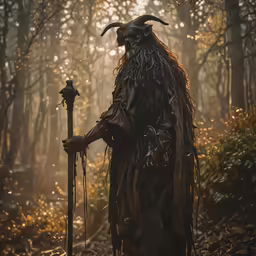 an image of a demon with long hair and horns