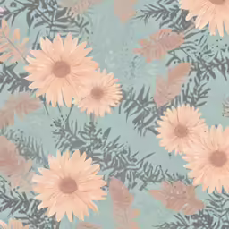 a flower pattern with several flowers on it
