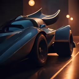 the car in the dark is shining