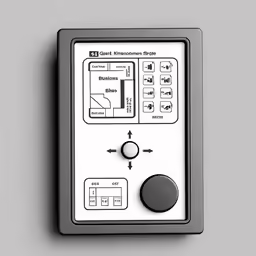 a black and white electrical panel is shown