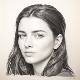 a drawing of a woman in the background