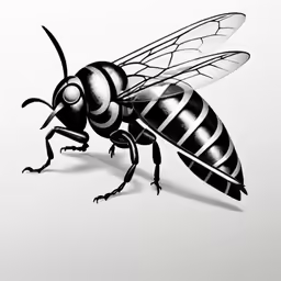 a bee that is on the ground in a drawing