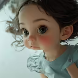 a doll has her hair in the air