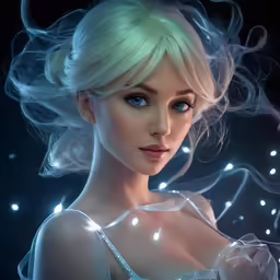 a woman with a smokey makeup and blonde hair