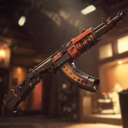 the apex apex rifle is mounted onto the back of a counter