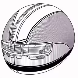 a drawing of a motorcycle helmet with the visor removed,an illustration of a helmet drawn in pencil,an image of a helmet that is black and white,an open helmet drawn in the style of a drawing,a helmet drawn in a flat style