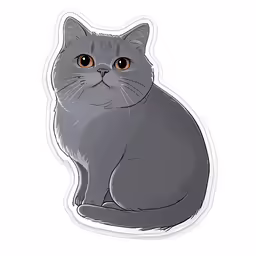 a cat sticker that has a brown eyed cat sitting