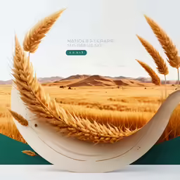a wheat field through a magnifying lens