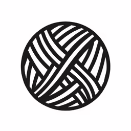 a ball of yarn is seen in this logo