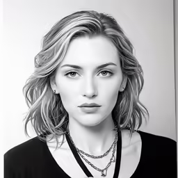 a black and white photo of a woman