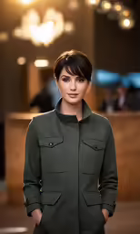 a beautiful young lady posing in front of a mirror