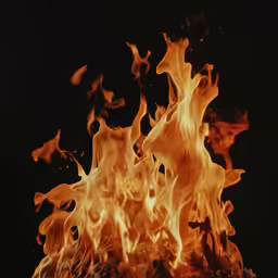 flames with black background and no background