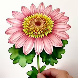 this is someone holding a large pink flower
