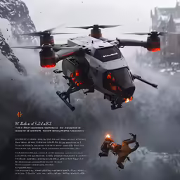 a flying device that looks like the ultimate sci - fim helicopter
