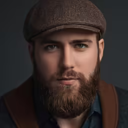 a man wearing a cap looks off to the right