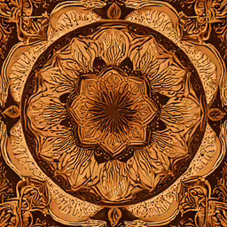 a circular artwork piece with abstract lines,a brown and tan photo of a circular object