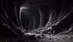 the light in the cave is just coming out