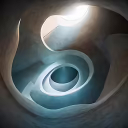 an interesting curved room in the shape of an eye