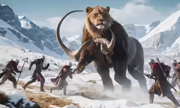 a group of people in costume next to animals