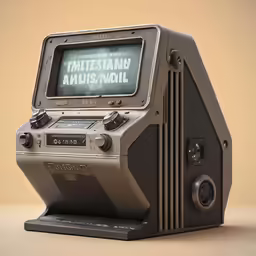 an old fashioned digital device with the back button missing