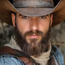 a man with a goatee, wearing a hat