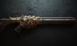 the very old looking long sword has something on its handle