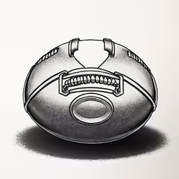 a drawing of a football shaped object on a white background
