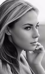 a black and white photo of a woman