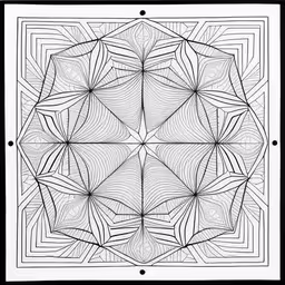 an intricate drawing, made in black and white,a black and white geometric drawing with squares