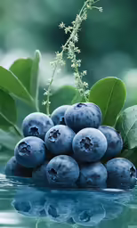 a blueberry still has fallen in the water