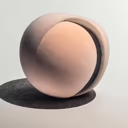 a modern sculpture is displayed on a pedestal