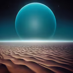 a planet in the middle of a desert landscape