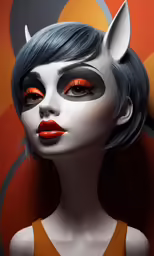 a woman with grey hair wearing cat ears