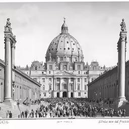 a large building with lots of people in it
