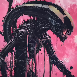 a man in a helmet with a giant alien like body