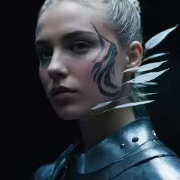 a woman with piercings on her face and neck
