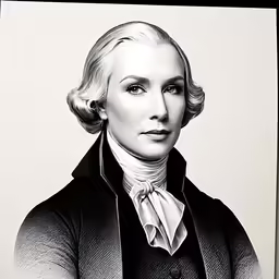 a black and white portrait of a blonde woman