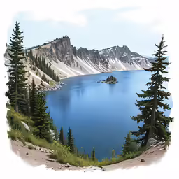 a view of a lake in the mountains
