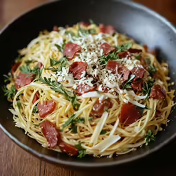a plate with some food and some parmesan cheese on top