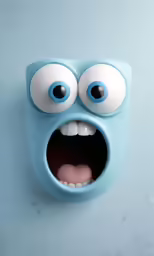 a toy face that looks like a cartoon character